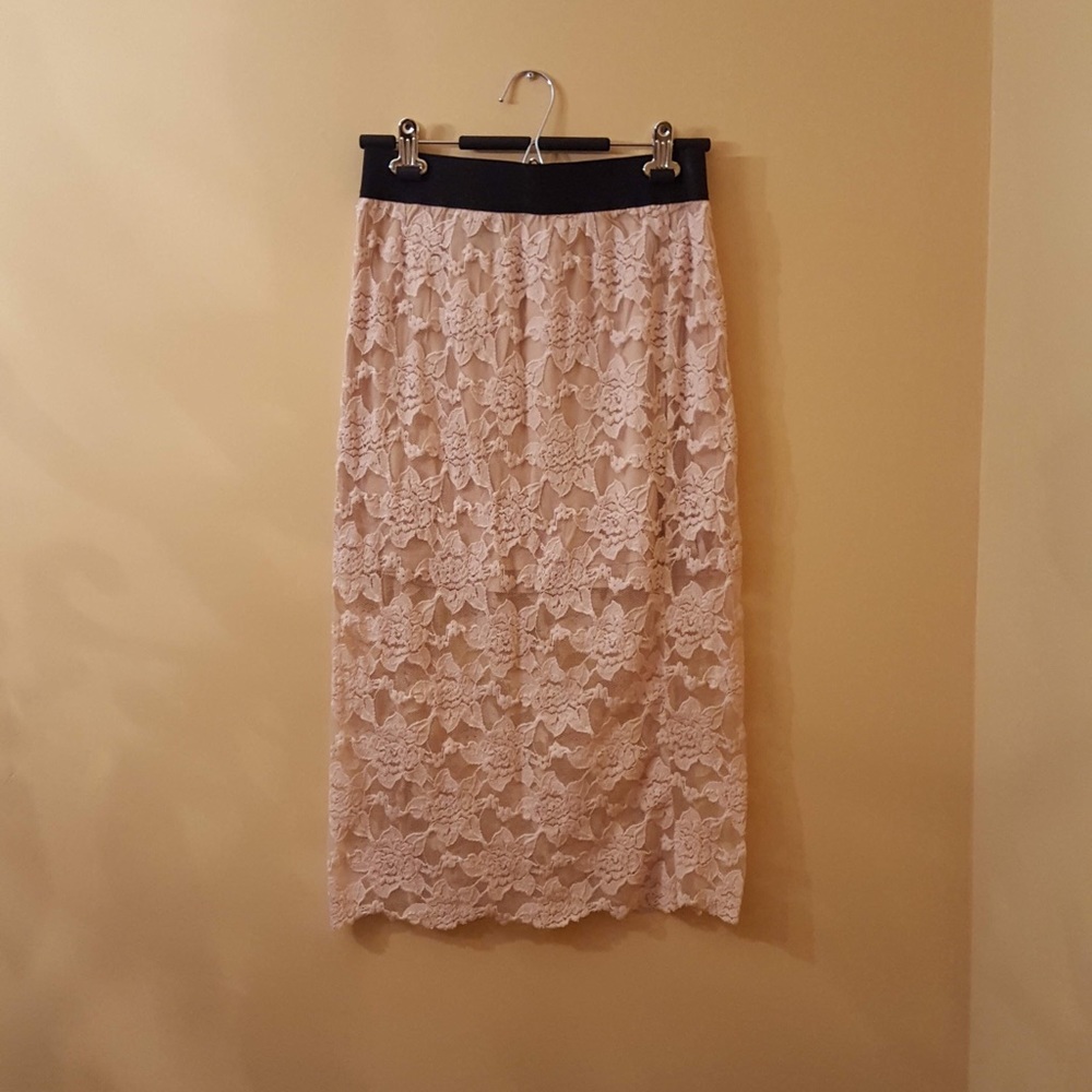 Free People lace midi skirt